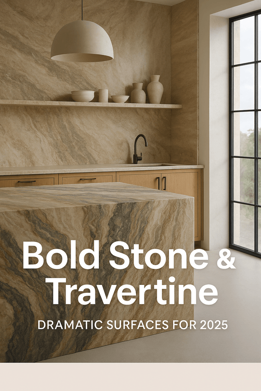 Bold Stone & Travertine: Dramatic Surfaces for 2025 - The Painted Kitchen Company Ltd