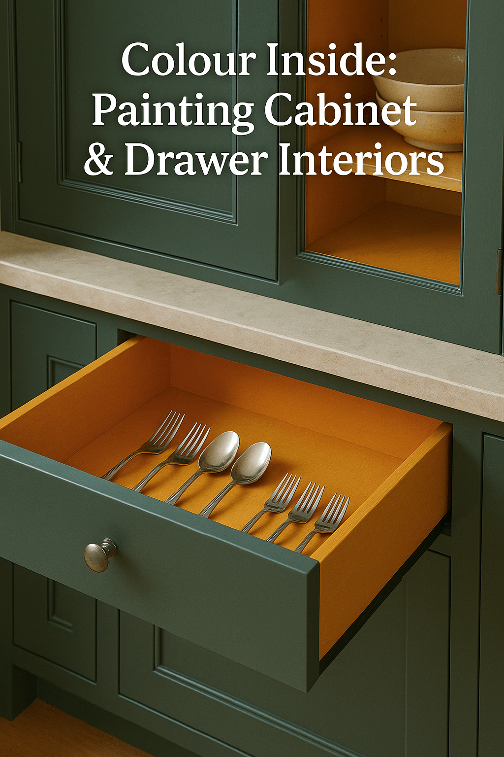 Colour Inside: Painting Cabinet & Drawer Interiors - The Painted Kitchen Company Ltd