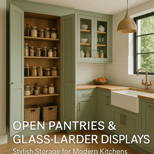 Open Pantries & Glass‑Larder Displays: Stylish Storage for Modern Kitchens - The Painted Kitchen Company Ltd