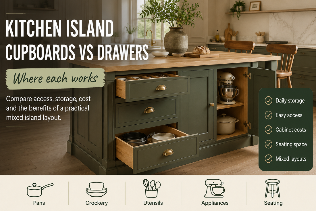 Kitchen Island Cupboards vs Drawers: Where Each Works Best