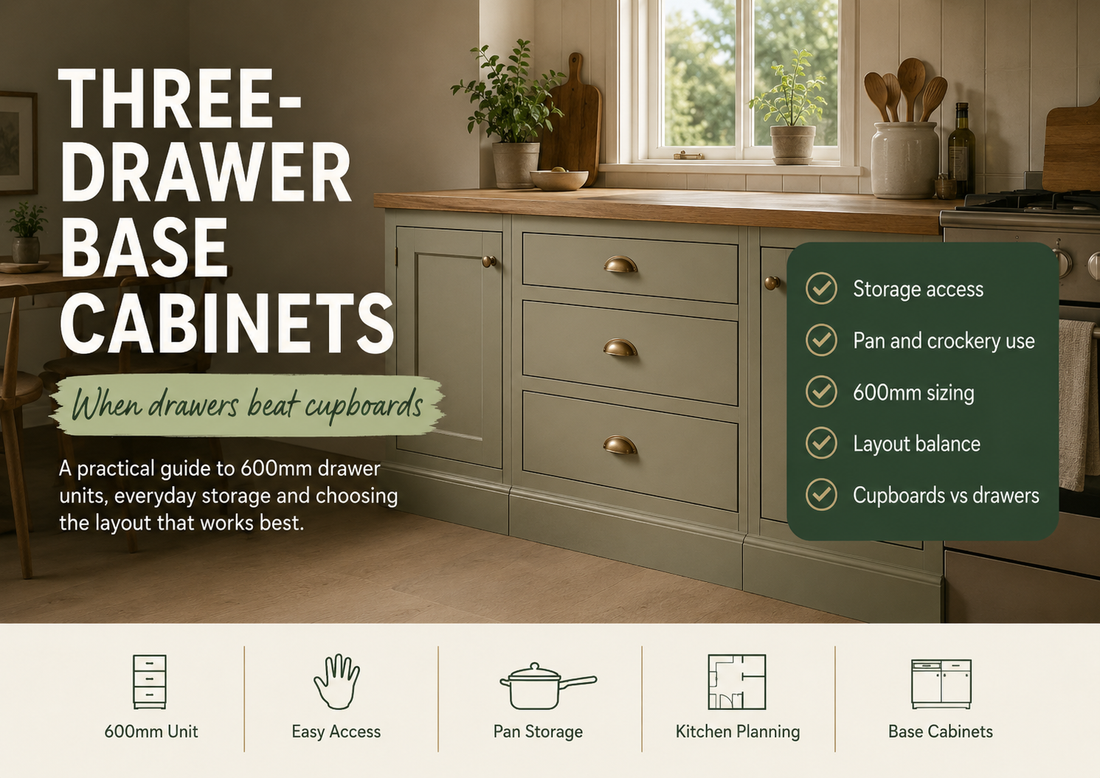 Three-Drawer Base Cabinets: When a 600mm Drawer Unit Makes More Sense Than Cupboards
