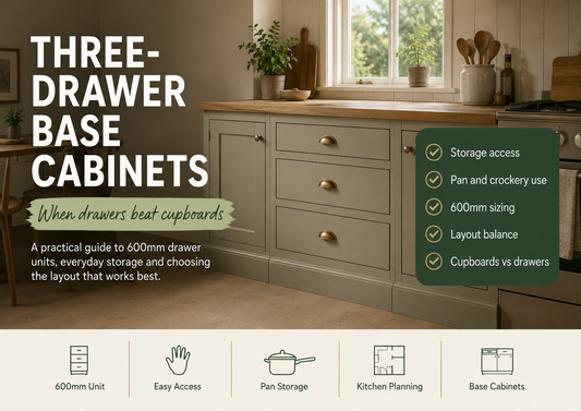 Three-Drawer Base Cabinets: When a 600mm Drawer Unit Makes More Sense Than Cupboards