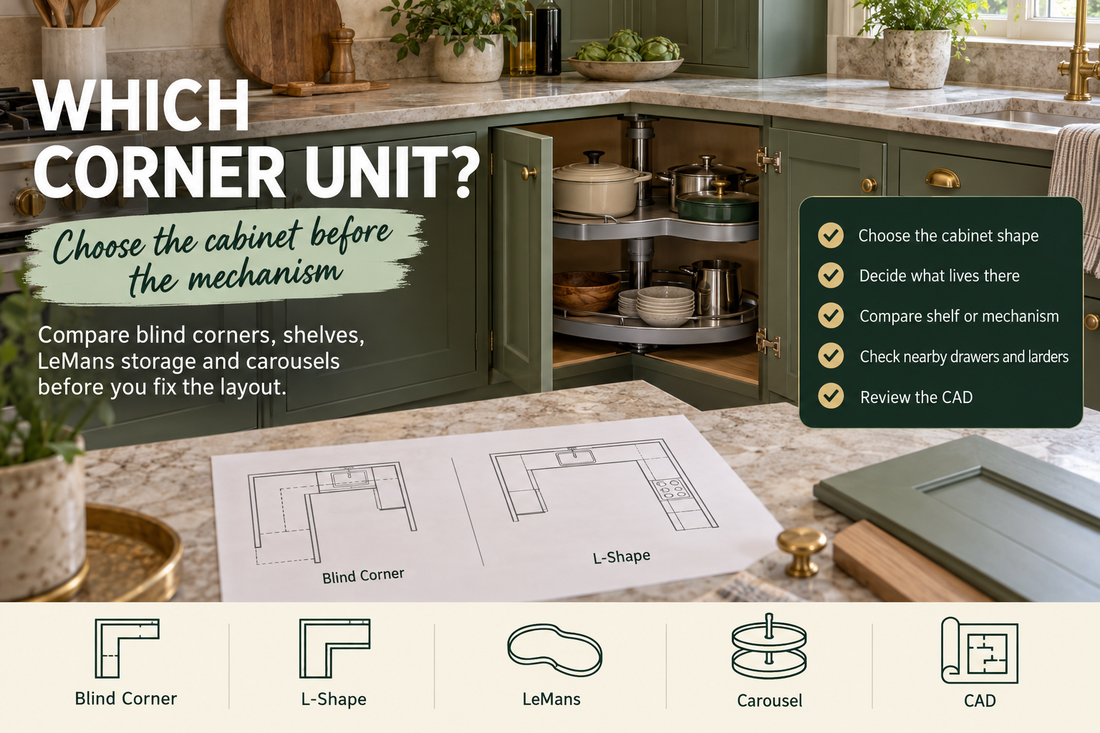 Kitchen Corner Cupboards: Blind Corners, LeMans, Carousels and Shelves Explained