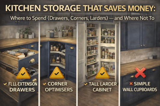 Kitchen Storage That Saves Money: Where to Spend (Drawers, Corners, Larders) — and Where Not To