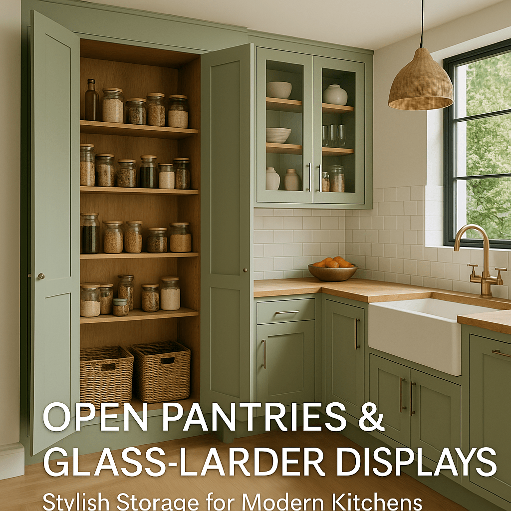 Open Pantries & Glass‑Larder Displays: Stylish Storage for Modern Kitchens - The Painted Kitchen Company Ltd