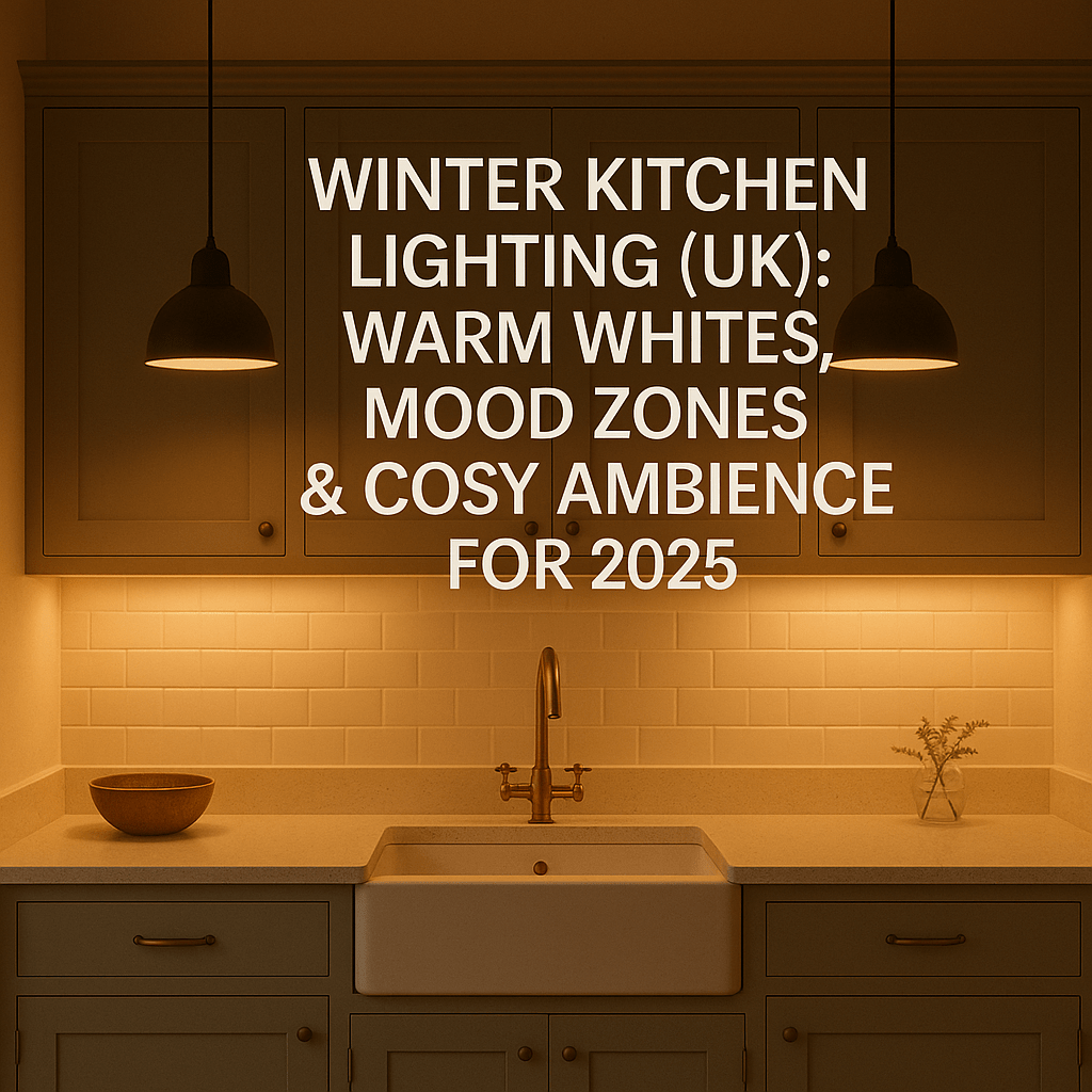 Winter Kitchen Lighting (UK): Warm Whites, Mood Zones & Cosy Ambience for 2025 - The Painted Kitchen Company Ltd