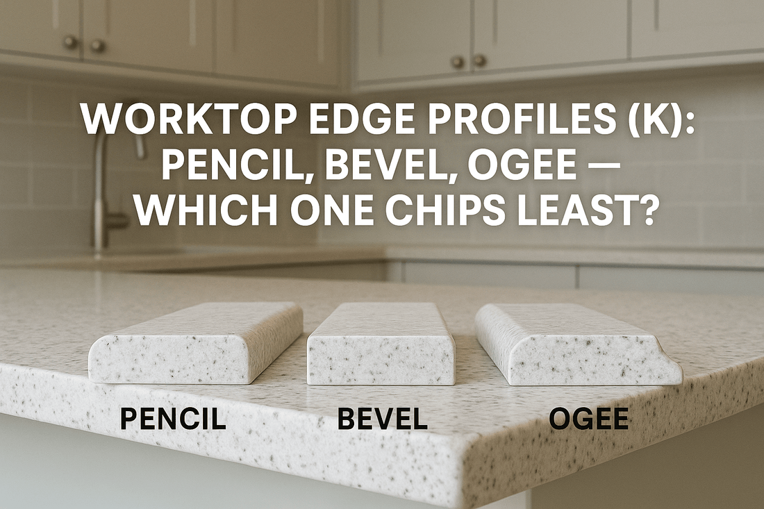 Worktop Edge Profiles (UK): Pencil, Bevel, Ogee — Which One Chips Least? - The Painted Kitchen Company Ltd