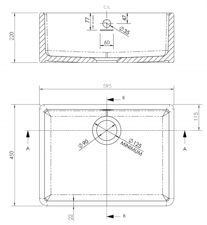 600 Single Bowl Belfast sink - The Painted Kitchen Company Ltd