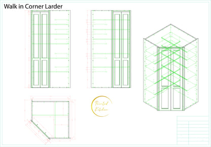 TL WALK IN 1100 - 1100mm x 1100mm Wide Tall double door Walk in Larder