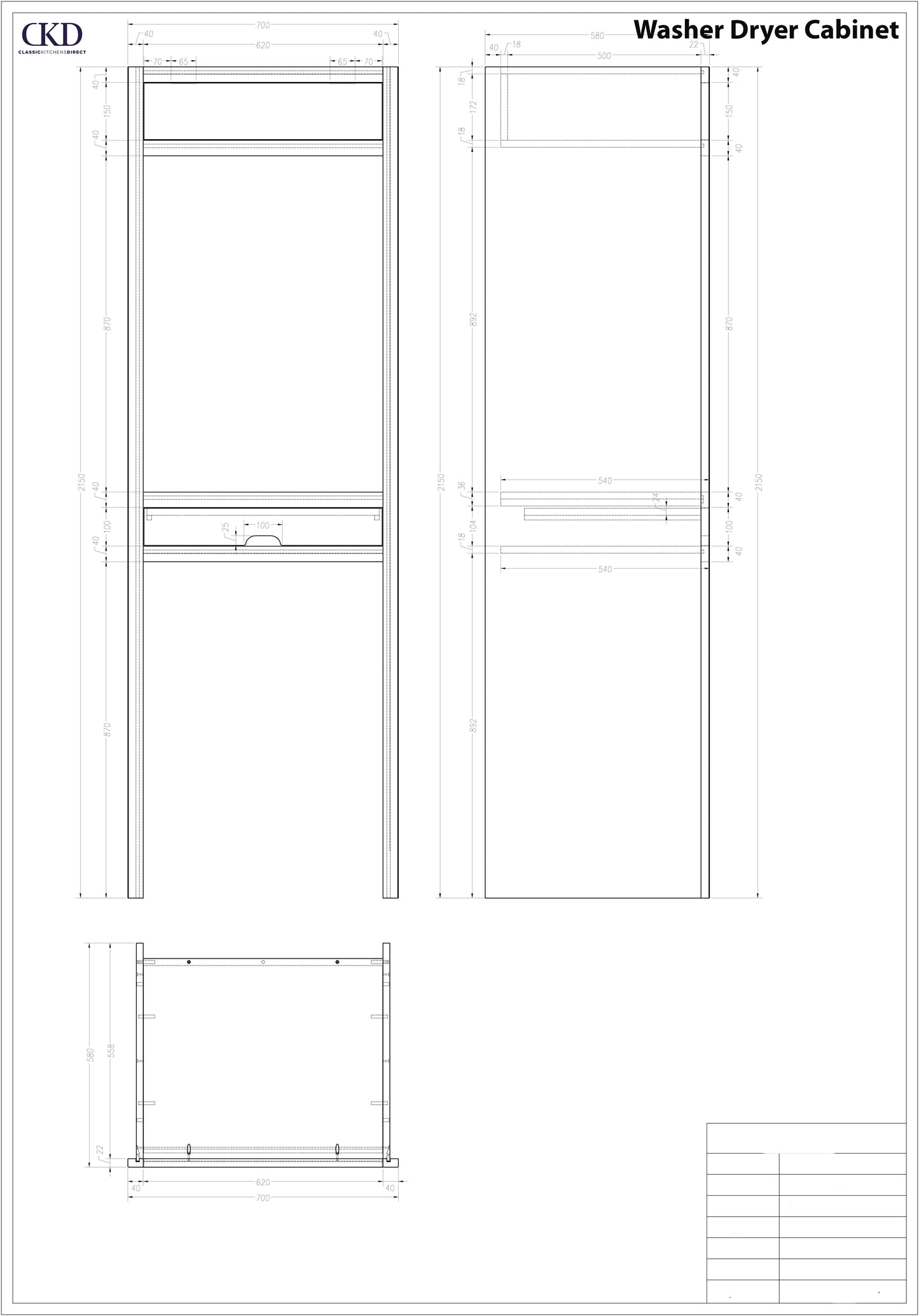 Washer Dryer Housing