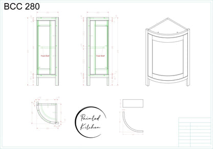 BCC 280 - Curved base cabinet - The Painted Kitchen Company Ltd