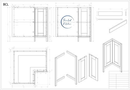 BCL - 900 x 900 L shaped Corner base - The Painted Kitchen Company Ltd