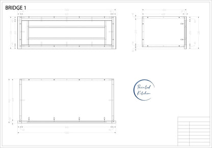 BRIDGE 950 - 950mm Wide Bridge unit for top of Freestanding Fridge Freezer - The Painted Kitchen Company Ltd