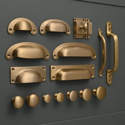 Brushed Satin Brass Handles - The Painted Kitchen Company Ltd