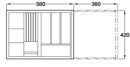 CT 3 - Spice/Knife Block/Cutlery tray for 800 or 1000 drawer - The Painted Kitchen Company Ltd