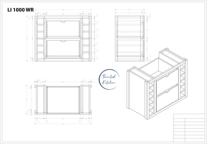 LI 1000 WR - Set of 2 Internal drawers & 2 wine racks for a 1000 larder - The Painted Kitchen Company Ltd