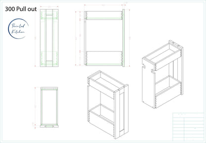PULL 300 - Double layer pull out for a 300 base - The Painted Kitchen Company Ltd