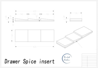 SPICE DR - Row of 3 spice rests for drawer - The Painted Kitchen Company Ltd