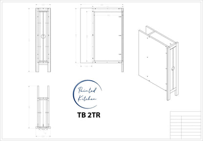 TB TR2 - 200mm Wide Open Tray space with 2 x Oak trays - The Painted Kitchen Company Ltd