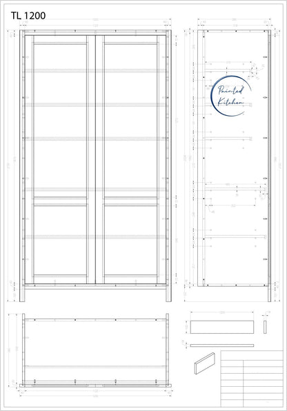 TL 1200 - 1200mm Wide Tall double door Larder - The Painted Kitchen Company Ltd