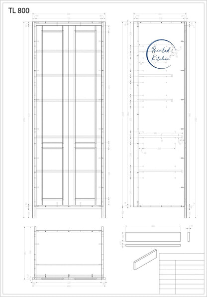 TL 800 - 800mm Wide Tall double door Larder - The Painted Kitchen Company Ltd