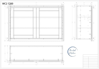 WC 1200 - 1200mm Wide Double door Wall cabinet - The Painted Kitchen Company Ltd