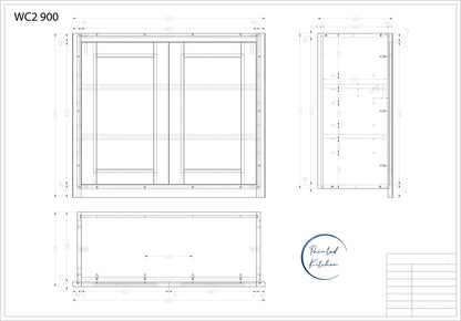 WC 900 - 900mm Wide Double door Wall cabinet - The Painted Kitchen Company Ltd