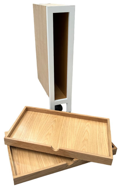 TB TR2 - 200mm Wide Open Tray space with 2 x Oak trays - Classic Kitchens Direct
