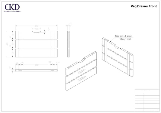 Veg Style fronts for a BD2 600 - Fronts only - Classic Kitchens Direct